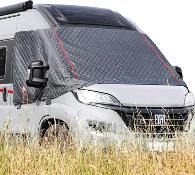 Produktbild von ONVAYA® Frontscheibenabdeckung ǀ passend für den FIAT Ducato X290 ab 2014 und Neuer ǀ Sichtschutz ǀ Wärmedämmung ǀ inkl. Transporttasche ǀ Windschutzs