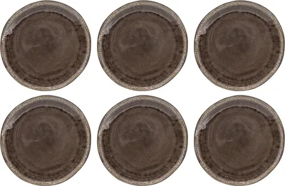 Produktbild von Dessertteller - Braun - Keramik - glasierte Oberfläche - 8er Set