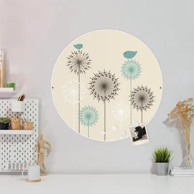 Produktbild von Design Stahlmagnettafel Weiß Rund 47cm Kugelfontänen