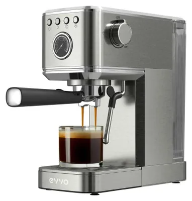 Produktbild von EVVO Espresso-Siebträgermaschine Intensa, 20 bar, Stahlgehäuse, Espresso & Cappuccino, 1350 W, Doppelauslauf, Siebträger, …