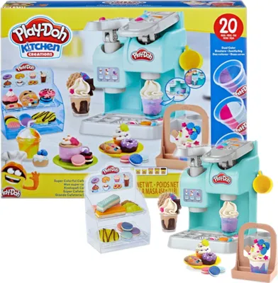 Obrázek produktu pro Play-Doh Hrací sada Kitchen Creations Super Colorful Cafe, 3 rok/roky, ABS (akrylonitril-butadien-styren), Kov, Polypropylen (PP), Polyetylen