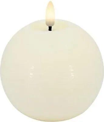 Produktbild von Candela Lights LED Kugelkerze Echtwachs fernbedienbar 10x8,5 cm cream rustic