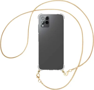 Produktbild von Handykette Backcover-Schutzhülle mit Band (Metall goldfarben) für Telekom T Phone Pro, T-Mobile Revvl 6 PRO 5G - goldfarbene Snake-Kette