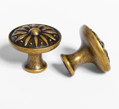 Imagen del producto de Pomo vintage de bronce, juego de 4 unidades, para armarios
