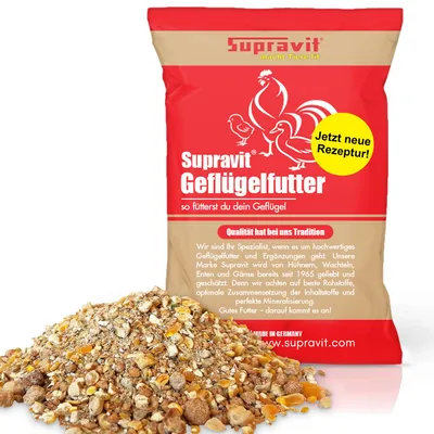 Produktbild von Supravit Legemehl für Hühner mit Oregano 25kg | GVO - Gentechnik frei | Für stabile Eierschalen und hohe Legeleistung