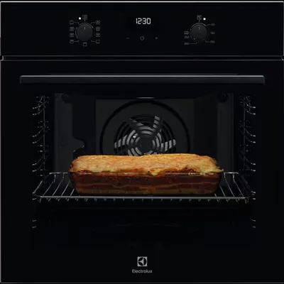 AEG Electrolux Einbaubackofen / Reinigung mit Wasserdampf / Touch-Bedienung / Grillfunktion / A / Schwarz OEF5H50Z Frontansicht geschlossen