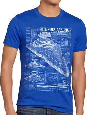 Produktbild von A.N.T. Sternenzerstörer Herren T-Shirt blaupause raumschiff