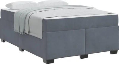 Zdjęcie produktu dla vidaXL Rama łóżka z materacem ciemnoszara 140 x 200 cm tkanina