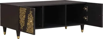 Immagine prodotto di vidaXL Tavolino nero 100 x 54 x 40 cm in legno massiccio di mango