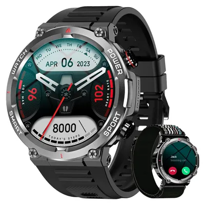 Produktbild von Smartwatch Herren (Anrufe tätigen/empfangen), 1,39'' mit Herzfrequenz SpO2 Schrittzähler Schlafmonitor,100 Sportmodi,Wasserdicht Android IOS
