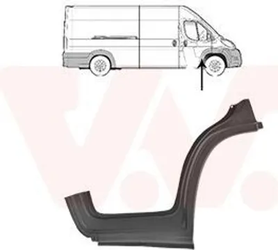 Produktbild von VAN WEZEL 1651104 Schweller Reparaturblech Einstiegblech Rechts für FIAT Ducato Kastenwagen (250, 290) Ducato Bus (250, 290) für CITROËN JUMPER Kasten