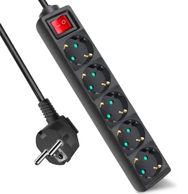 Produktbild von EXTRASTAR Steckdosenleiste, Steckdosenadapter, Verteilersteckdose mit 5 Steckdos