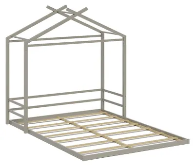 Obrázok produktu pre Podlahová posteľ Vitalispa Roofy Greige 140x200, Model 59811
