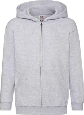 Produktbild von Fruit of the Loom - "Classic" Hoodie mit durchgehendem Reißverschluss für Kinder FK3262 (128) (Grau meliert)