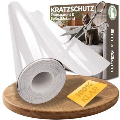 Produktbild von WOOWOOD Kratzschutzfolie Katze selbstklebend, transparent, 500 x 43 cm