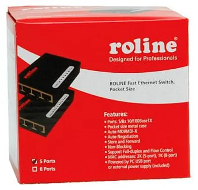 Immagine prodotto di ROLINE Fast Ethernet Switch, Pocket, 5 Ports (21.14.3133)