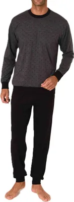 Produktbild von Normann Herren Schlafanzug langarm Pyjama mit Bündchen in eleganter Optik ; anthrazit , 54