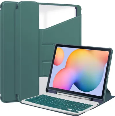 Obrázok produktu pre INF 360° Rotujúce Puzdro s Bluetooth Klávesnicou pre Samsung Tab S9 Plus 12.4" - ZelenéPolyuretánKožené