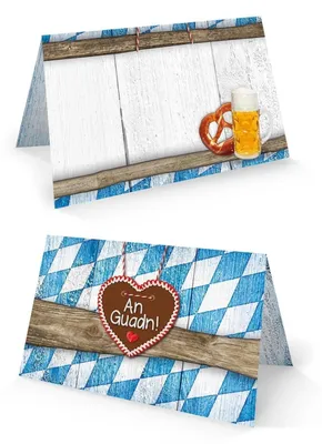 Produktbild von 100 kleine blau weiß karierte bayerische Holz-Optik Tischkarten Namens-Schilder Sitzkarten Platzkarten zum  Bayern Geburtstags-Fest Namens-Kärtchen - MIT JEDEM STIFT beschreibbar!25 Stück