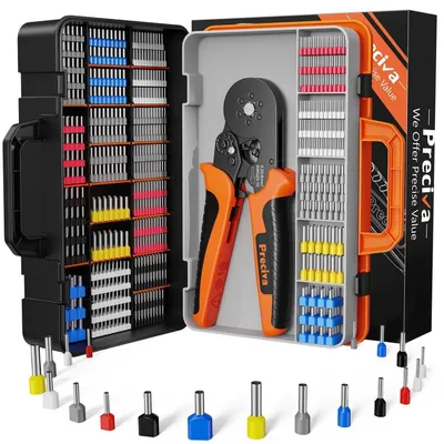 Zdjęcie produktu dla Zestaw zaciskarek do kabli, 1230 sztuk, do kabli o przekroju 0,25-6 mm², do zaciskania tulejek kablowych
