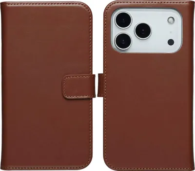 Zdjęcie produktu dla Selencia Etui z prawdziwej skóry dla Apple iPhone 17 Pro Max - jasnobrązowy