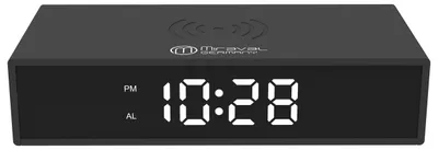 Produktbild von Miraval Digitaler Wecker mit 15W Wireless Ladegerät – 12/24H, 3 Helligkeitsstufen, Snooze, Nachtmodus, USB-C Kabel inkl., Schwarz
