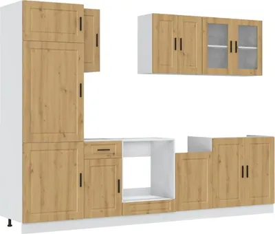 Produktbild von vidaXL 8-tlg. Küchenschrank-Set Kalmar Artisan-Eiche Holzwerkstoff