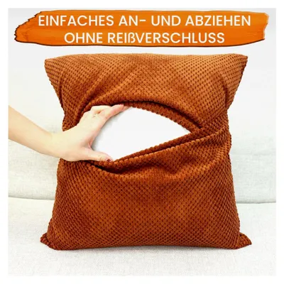 Produktbild von 2er Set Kissen mit Füllung und Bezug – Dekokissen für Sofa, Bett oder Couch – Zierkissen Set mit weichem Innenkissen – Waschbar und stilvoll - Senfglanz - 40 x 40 cm
