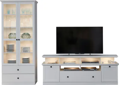 Produktbild von trendteam Wohnen Wohnwand BrandsonBaxter Weiß Nachbildung 273 x 196 x 41 cm
