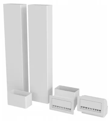 Imagen del producto de Kit de instalación empotrada para cables de TV, fabricado en plástico, color blanco, 2 x 50 cm, para multimedia