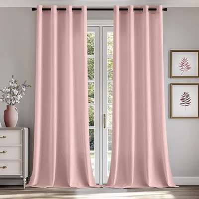Transparente Vorhänge, 2 Paneele, 140x260 cm, Rosa, Schlafzimmer