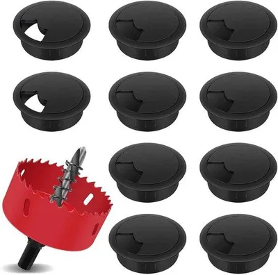 Immagine prodotto di Passacavi, 10 pezzi da 60 mm con 1 foro, nero