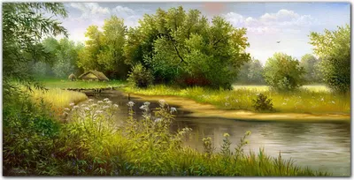 Produktbild von Coloray - Bild aus Glas - Glasbilder - 100 x 50 cm - Dekoration Wohnzimmer Wanddekoration Gehärtetes Glas Küche Glasblock mit Bild - River Forest Natur