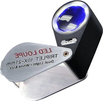 Image de Loupe avec lumière UV et 6 LED pour bijoux, pierres précieuses et pièces de monnaie