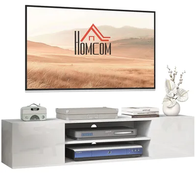 Productafbeelding van Moderne TV-kast - Wandmeubel - TV-meubel - Tv-dressoir - Wandmontagekast - Wit - 140x30x30 cm