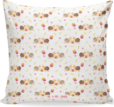 Produktbild von Mr. & Mrs. Panda kissen für sofa Schnecken Liebe - Weiß - Geschenk, Pärchen, Sofakissen 40x40, Verliebt, glücklich, Dekokissen, Große, Polster, Kuschelkissen, Paar