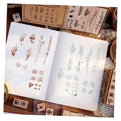 Produktbild von Holzstempel für DIY Scrapbooking mit Blumenmotiven
