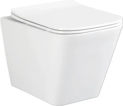 Produktbild von Wand-WC Set Aliki Tiefspüler ohne Spülrand kurz weiß glänzend mit WC-Sitz 1273671