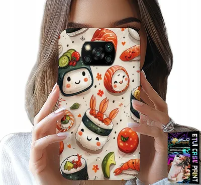 Produktbild von Hülle für Xiaomi Poco X3 - Süße, lächelnde Sushi-Motiv-Hülle