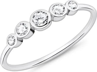 Produktbild von 925er Silberring für Damen mit Zirkonia von Unique (Größe: 50mm)