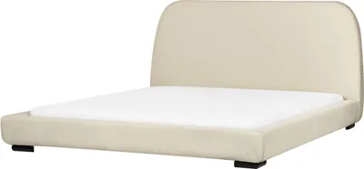 Produktbild von BELIANI Wasserbett Hellbeige Stoffbezug mit Matratze 160 x 200 cm Zubehör Hohes Kopfteil Metallbeine Schlichtes Schlafzimmer Doppelbett Ehebett