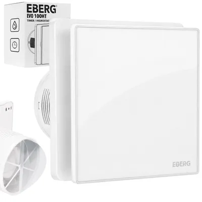 Zdjęcie produktu dla EBERG EVO 100 HT Wentylator Łazienkowy 100 mm Higrostat Timer Biały