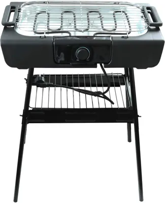 Produktbild von Kynast Elektrischer Standgrill +Tischgrill, Barbecue Grill, Balkongrill 2000 Watt, 37,5 x 28cm, Schwarz