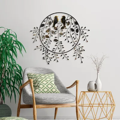 Immagine prodotto di Wallity, Love of Birds 2, Accessorio decorativo da parete in metallo, 100 % METALLO, Multicolore, 75 x 86 cm