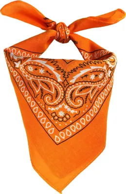 Produktbild von Bandana Tuch Paisley Muster 02 gelb-mandarin weiß quadratisches Kopftuch