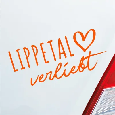 Produktbild von Auto Aufkleber Lippetal verliebt Herz Gemeinde Liebe Car 19x8 cm Orange Sticker Heckscheibenaufkleber