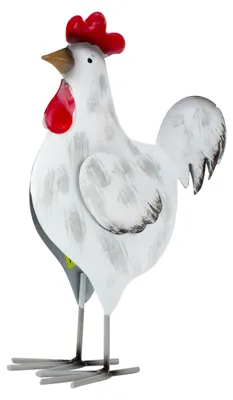 Produktbild von Gartendekoration Tier/Vogelfigur - Huhn/Hahn - 21 cm - Metall