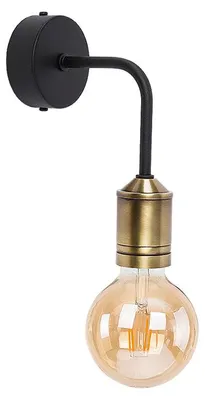Obrázok produktu pre Nástenná lampa BORNEO čierna-mosadz 1xE27x20W kov rozmery: 32x10x17 cm IP20 Jupiter