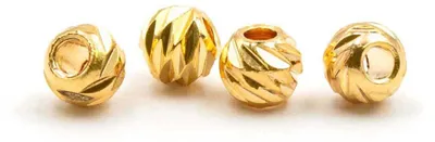 Produktbild von Vintageparts Zwischenperlen Messing 24K Goldbeschichtung 4 mm, 4 Stück