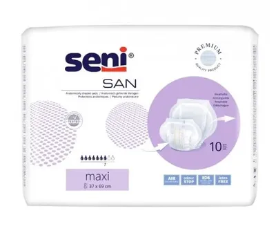 Obrázek produktu pro Pieluchy anatomiczne Seni San Maxi, 10 sztuk - Długi termin ważności!